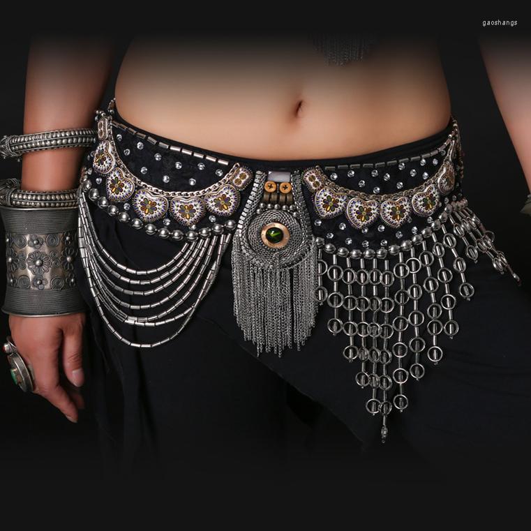 

Stage Wear Professional Belly Dance Tribal Waist Belt 80/90cm Adjustable Fit Antique Bronze Beads Metal Chain For, Picture shown