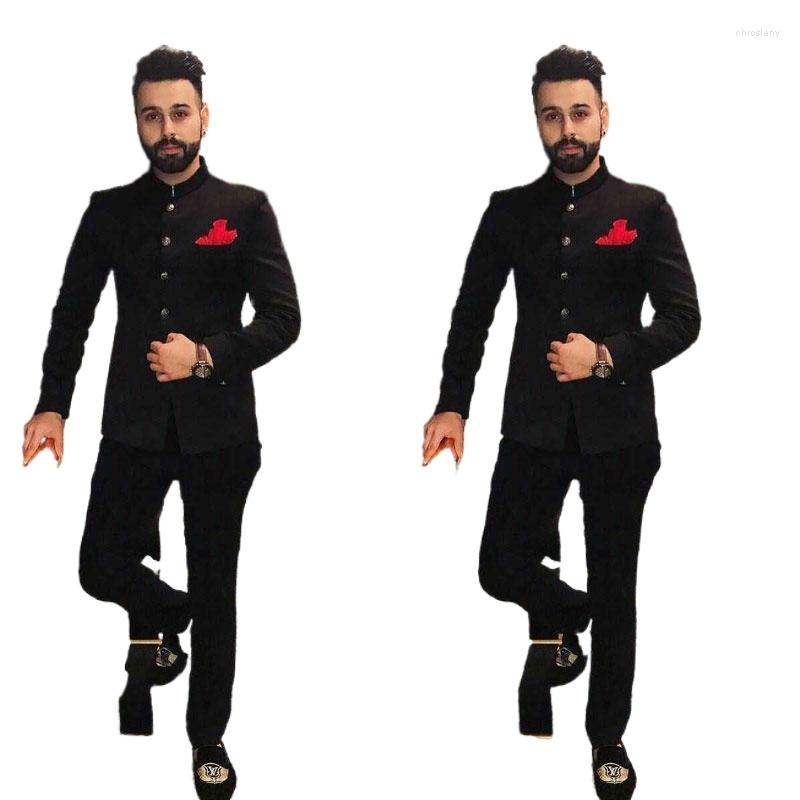 

Men's Suits Black Men With Stand Collar Terno Slim Fit Custom Wedding Tuxedo For Formal Groom 2 Piece Jacket Pants 2023, Yellow