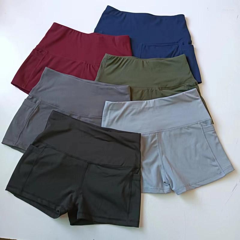 

Women' Shorts Gym Lint Nylon Women' Double Pocket High Waist Fitness Yoga Running Three-point Party