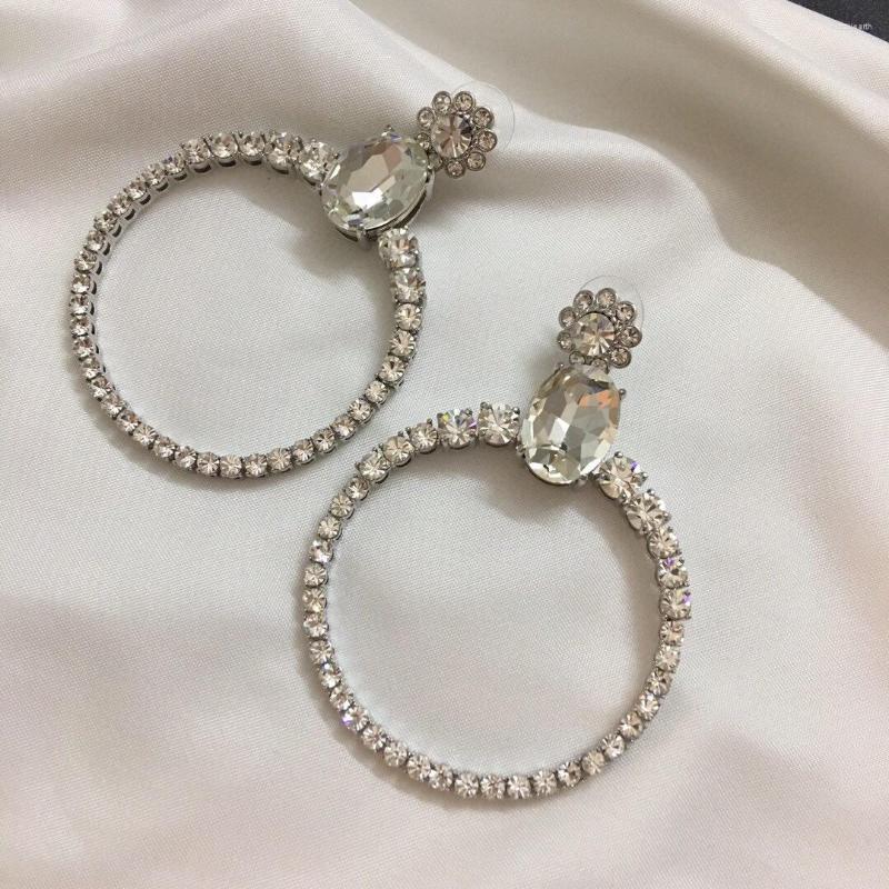 

Backs Earrings Flower Large Circle Ear Clip Exaggerated Personality