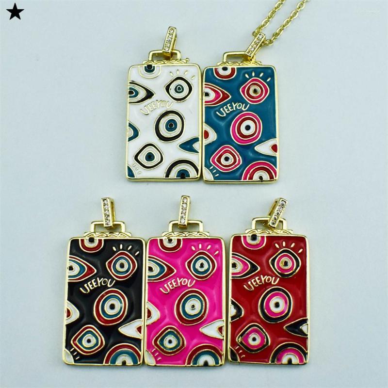 

Chains Evil Enamel Eye Copper Pendant Necklace Turkey O Chain Fashion Trend Jewelry Supply For Women Men
