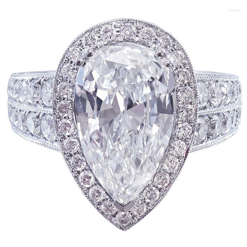 

Wedding Rings 2023 Arrival Luxury Pear Engagement Ring For Women Anniversary Gift Jewelry Wholesale R7862
