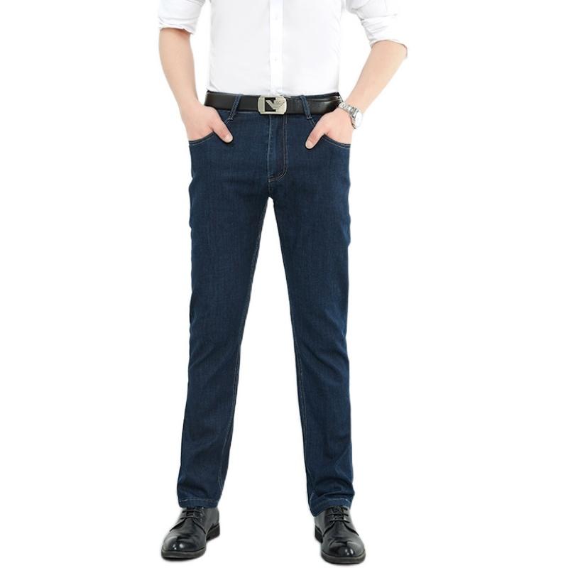 

Men's Jeans 2023 Autumn Cotton Stretch Classic Style Fashion Casual Business Loose Pants, Blue