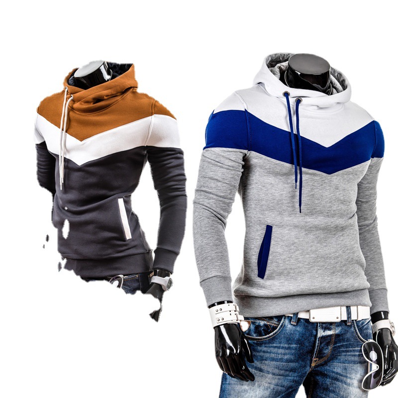 

New Leisure Men's Hoodies Patchwork Colors Napping Fashion Men's Tracksuits Sweatshirts Hooded Men Coats pullover jackets