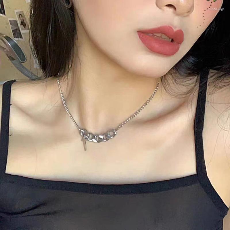

Chains Vintage Silver Color Cross Pendant Necklace For Women Charming Chain Choker Punk Jewelry Wholesale 14968