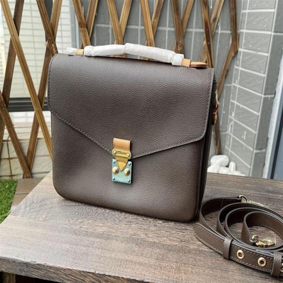 

2021 factory sell high quality Genuine leather bag women Pochette Metis cross-boby fashion brand shoulder outdoor handbag 40206W, Brown