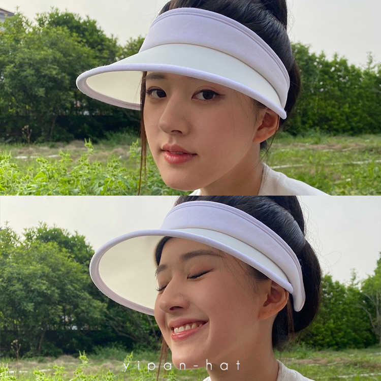 

Summer Hats Caps Men's Women's One Pan Korean Late Summer Same Sun Protection Hat Women's UV Empty Top Sun Hat Outdoor Sun Shield Hat, Black