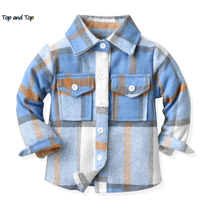 

Kids Shirts Top and Top Autumn Winter Unisex Baby Boys Girls Long Sleeve Cotton Plaid Shirts Infant Toddler Casual Button Down Blouses Tops 230317, Khaki