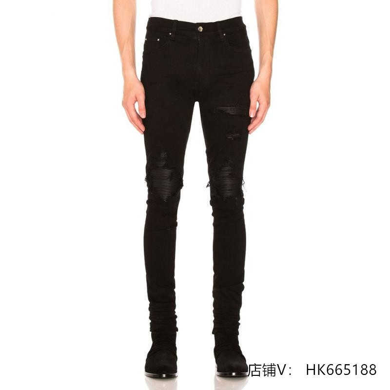 

Jeans Mens Am1r1 Trousers Pants Mirri Ripped Fashion Designer Brand New Men's White Embroidery Patch Elastic Slim Denim Hip Hop High B8WS, Graffiti black