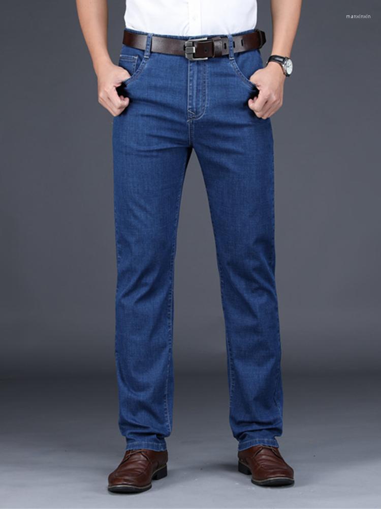 

Men's Jeans 2023 Classic Style Men's Black Blue Regular Fit Business Casual Stretch Denim Pants Male Brand Trousers, Dark blue