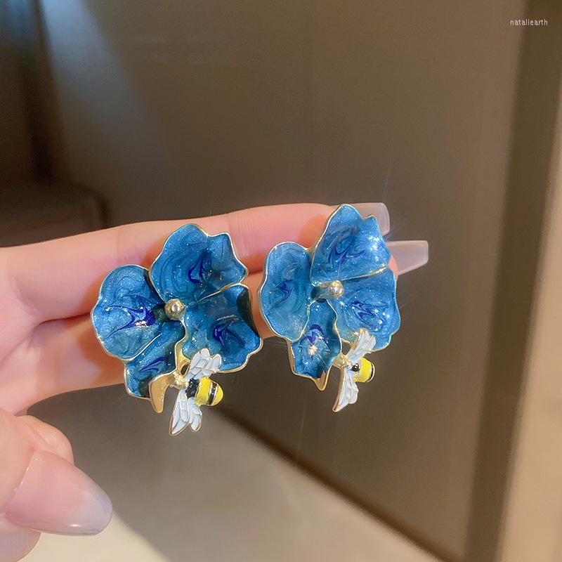 

Dangle Earrings 1pairSilver Needle Colored Bee Flower Premium Hyperbolic Fashion Wholesale Girl