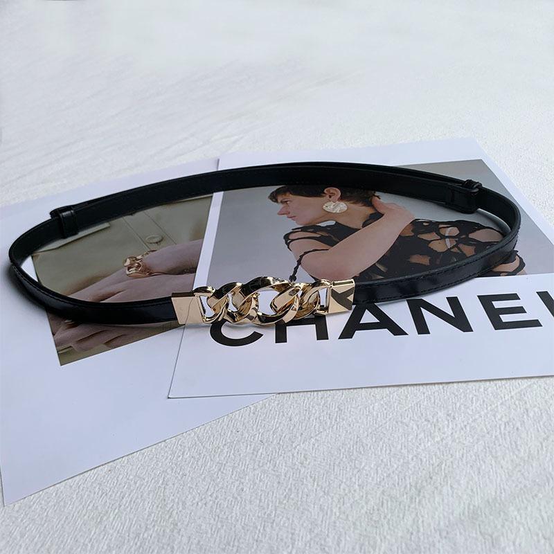 

Belts Designer's Chain Buckle Adjustable PU Leather Women Belt Dress Suit Jeans Decorative Shrink Waist Ladies Thin BeltsBelts, White