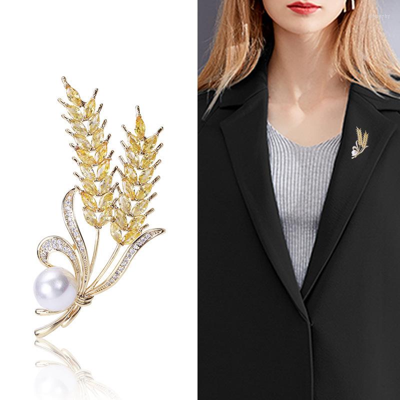 

Brooches Light Luxury Pearl Classic Wheat Ear Brooch High-end Temperament Corsage