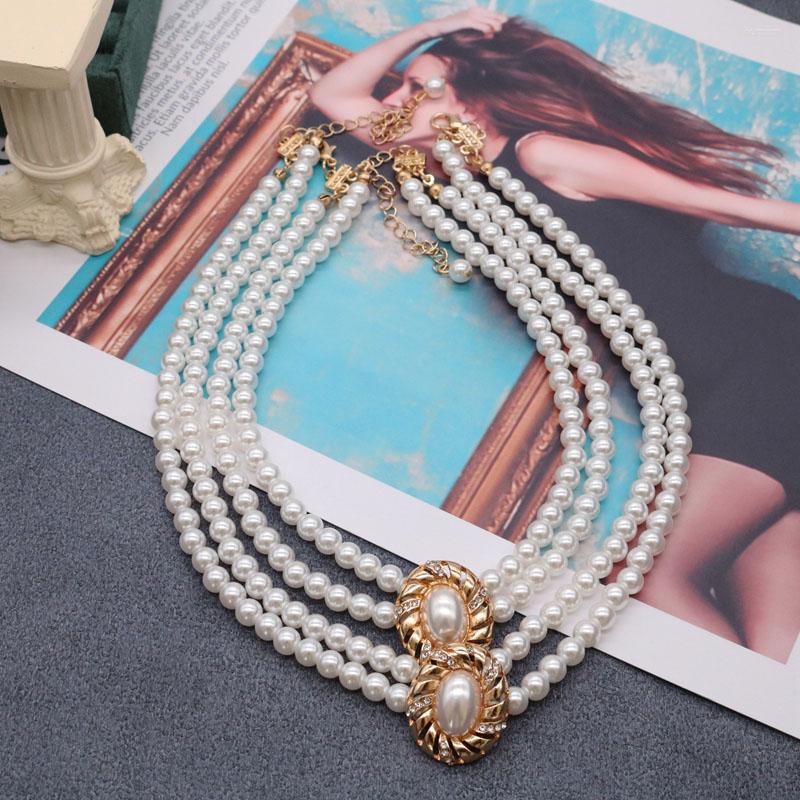 

Choker Pearl Necklace Pretty Simple Rhinestone Charm Party Wedding Accessories Temperament Long Short Style