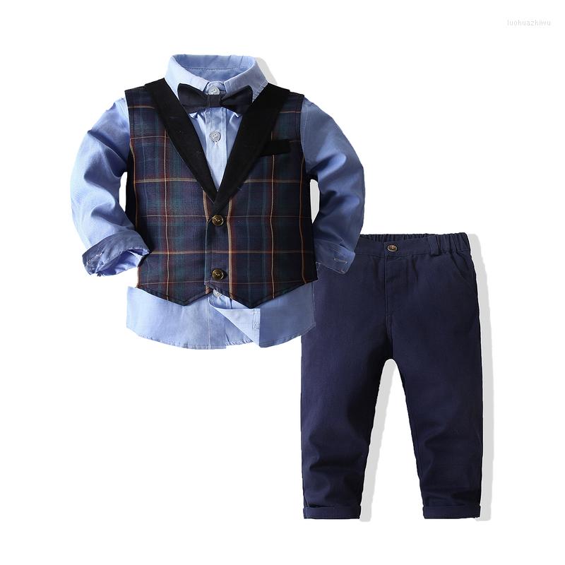 

Clothing Sets Baby Boy Long Sleeve Gentleman White Shirt Bowtie Tuxedo Jumpsuit Overall, Dark khaki