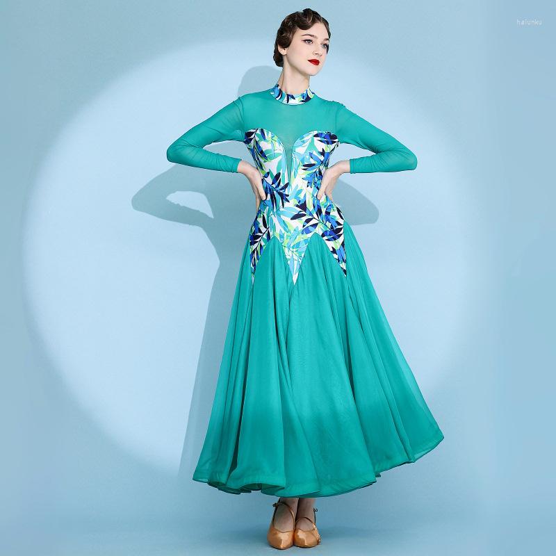 

Stage Wear Design Fashion Retro Elegant Women Adult Performance Competition White Ballroom Dance Dress Outfits, Black