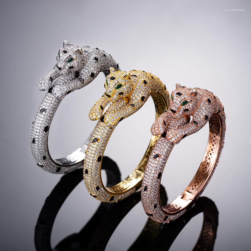 

Bangle European And American High-end Bracelet Ladies Tricolor Optional Diamond-encrusted Leopard Body Accessories
