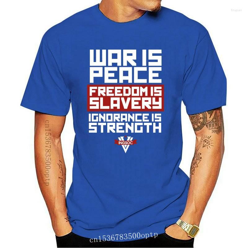 

Men's T Shirts FASHION Ingsoc Slogan George Orwell 1984 Big Brother Socialism War Is Peace T-shirt Cotton Tshirt Men Summer Euro S, Gray