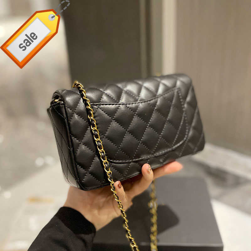

Luxury Women's Brand Designers Shoulder Bags Fashion Classic Mini Flaperon Small Square Bag Texture Lambskin Gold Ball Adjustable Strap Gold Ball bag Factory Sales, Black