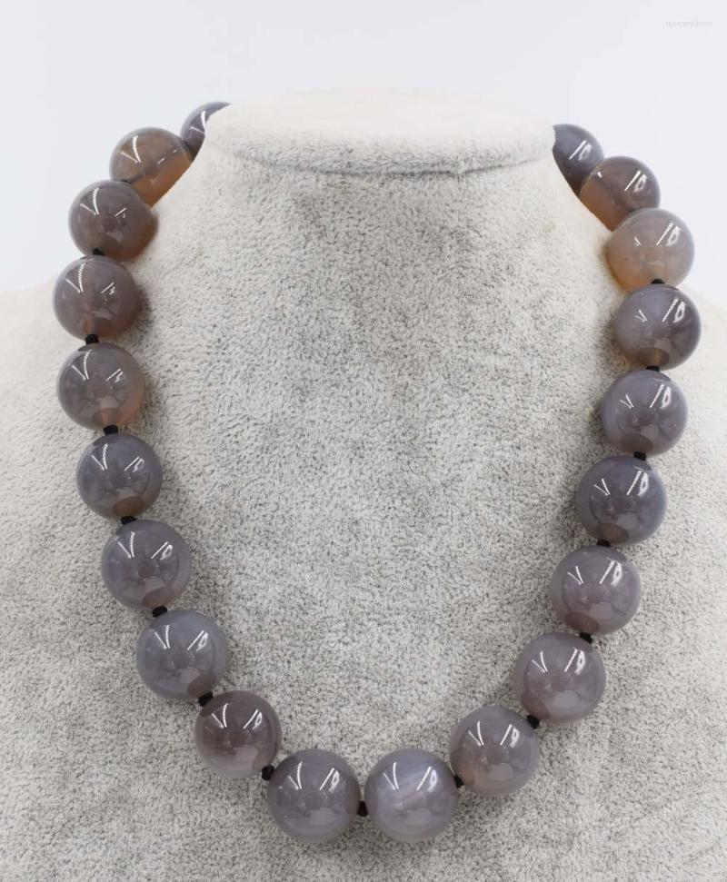 

Chains Gray Agate Round 16mm Necklace 18" Nature Beads Wholesale Bead Discount Gift FPPJ