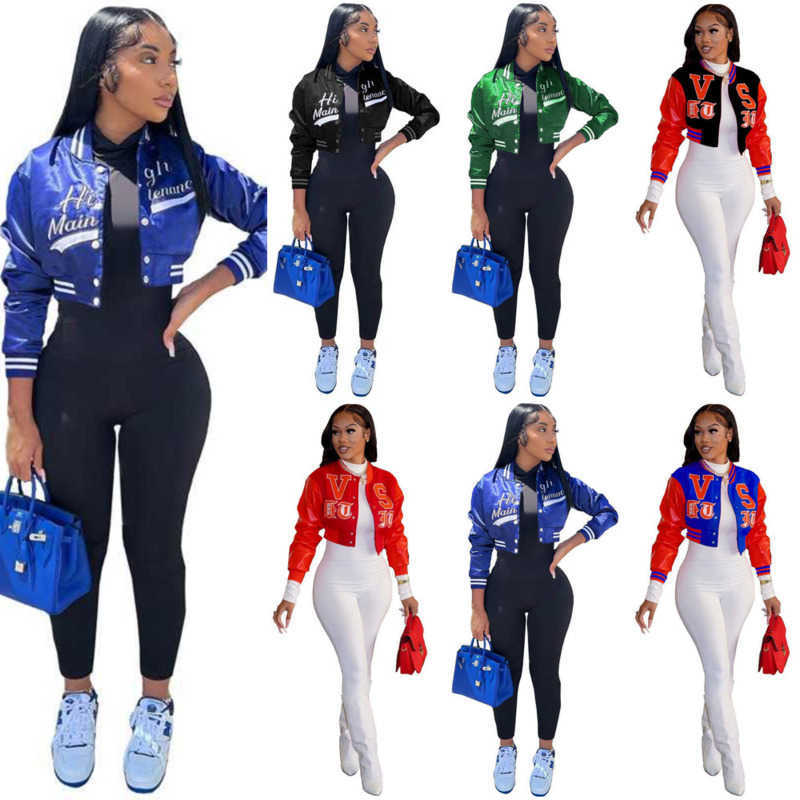 

Designer Womens Baseball Jacket Casual Tops Letter Embroidered Lint With Threaded Coat, Black