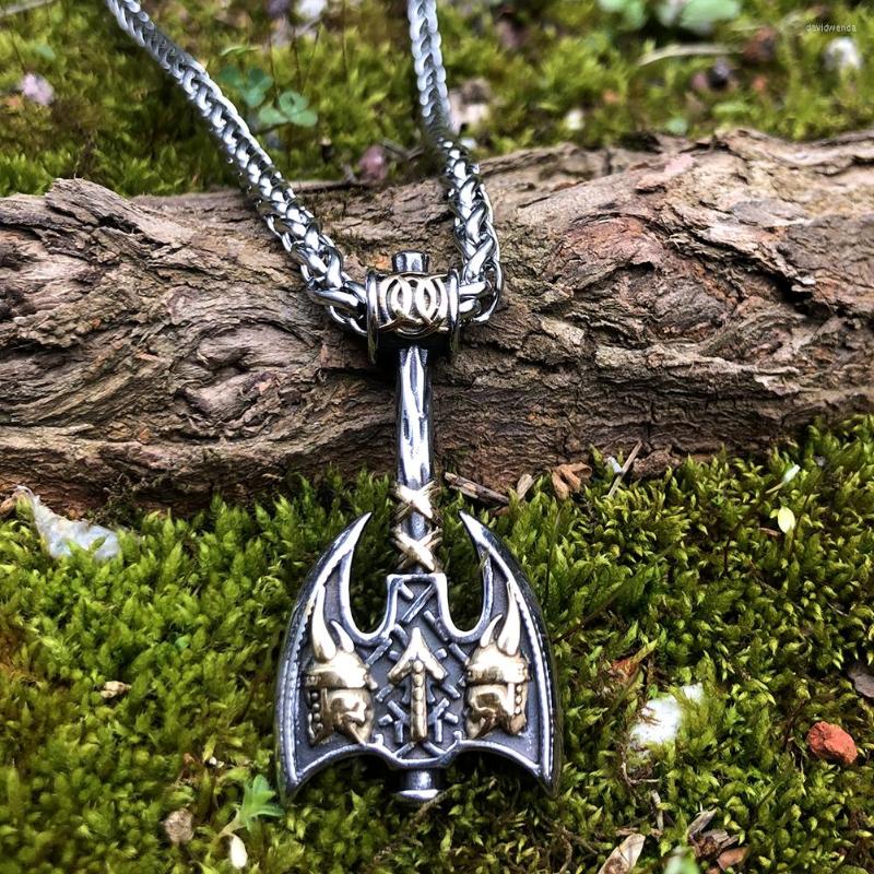 

Chains Men Norse Skull Stainlss Stee Viking Axe Necklace For Gift Jewelry