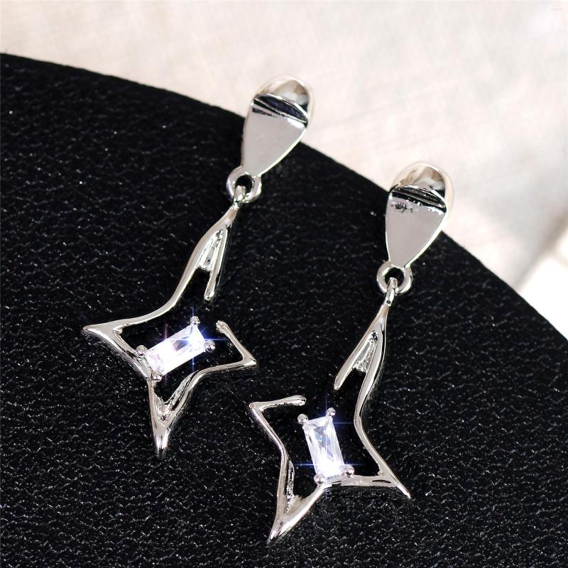 

Hoop Earrings Gothic Version Simple Stars Stud Cute Silver Color Geometric Style Earring Korean Fashion Punk Y2k Party Jewelry 2023