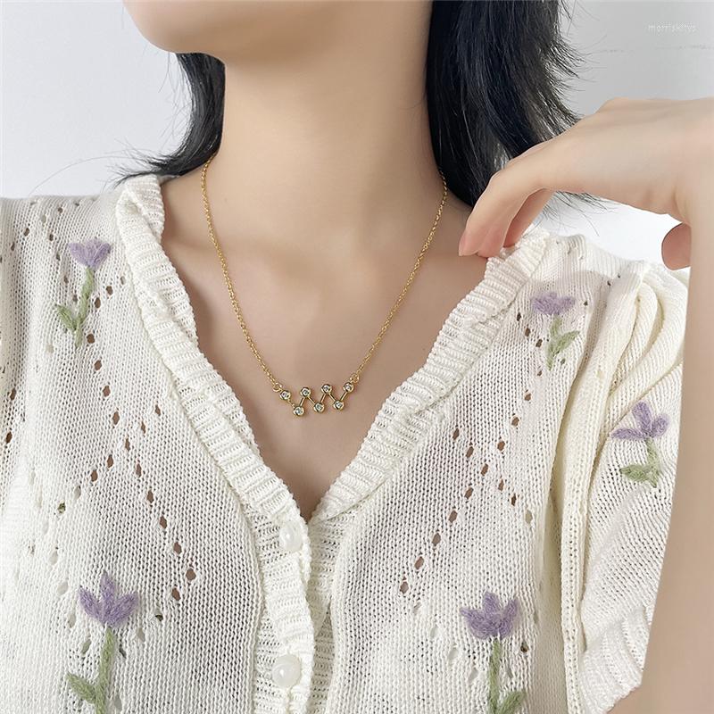 

Pendant Necklaces Exquisite Crystal Geometric Necklace Charming Wedding Gold Clavicle Chain For Women Elegant Lady Party Jewelry