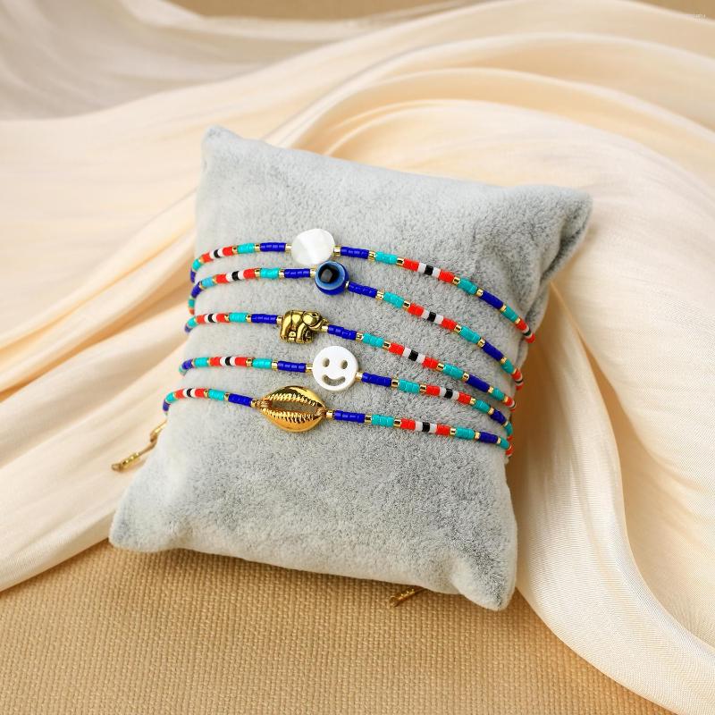 

Charm Bracelets KELITCH 5 Pcs/Set For Women Multicolor Miyuki Seed Beaded Handmade Bangle Couple Chain Bracelet Gifts Fashion Jewelry