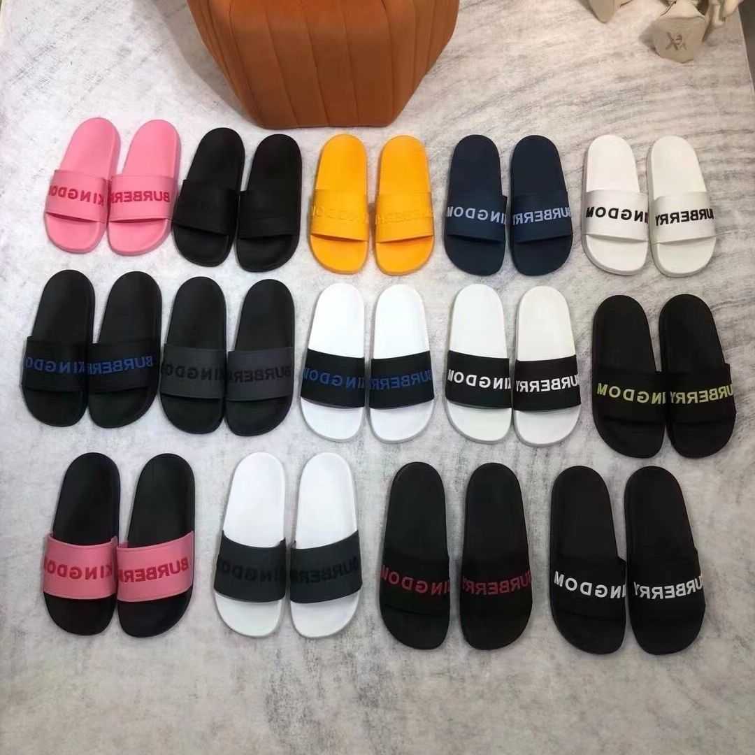 

bur slides Designer slipper Summer shoes New Letter Fashion Couple Slippers Fashion Outdoor Beach Slippers, Black small white characters