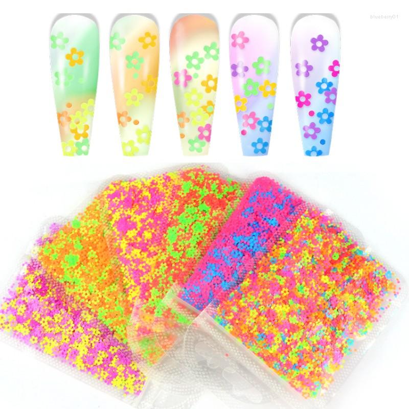 

Nail Art Kits 6 Pcs/Set Neon Plum Bossom Charms 3D Fluorescent Flower 3mm DIY Decoration Parts For Gel Polish Accessories Kit