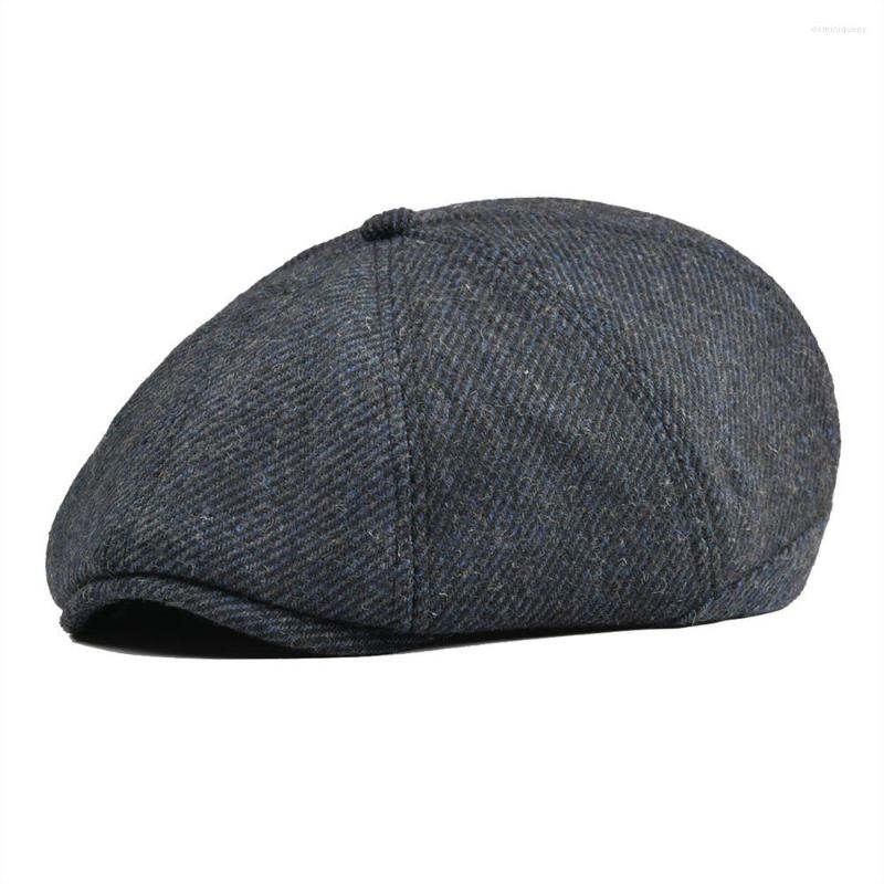 

Sboy Hats VOBOOM Women Men Tweed Twill Woolen Cap Navy Blue 8 Panel Country Baker Boy Ivy Flat Beret Cabbie Boina 111