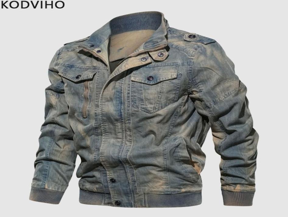 

Denim Blue Jacket Mens Stand Collar Spring Autumn Coat Plus Size Jeans Outwear Men 3D Cotton Overcoat Retro Brand Clothing Ceket M7939034