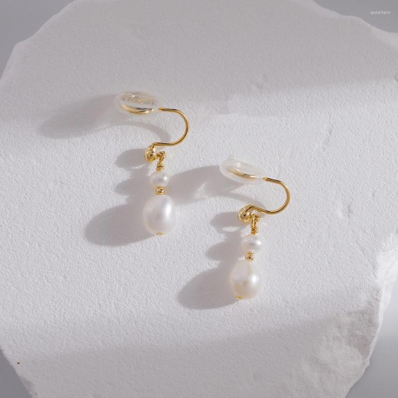 

Backs Earrings 2023 Arrived Freshwater Pearl No Ear Piercing Earring With 14k Gold Filled Jewerlry For Lovly Personality Women Daily Wear