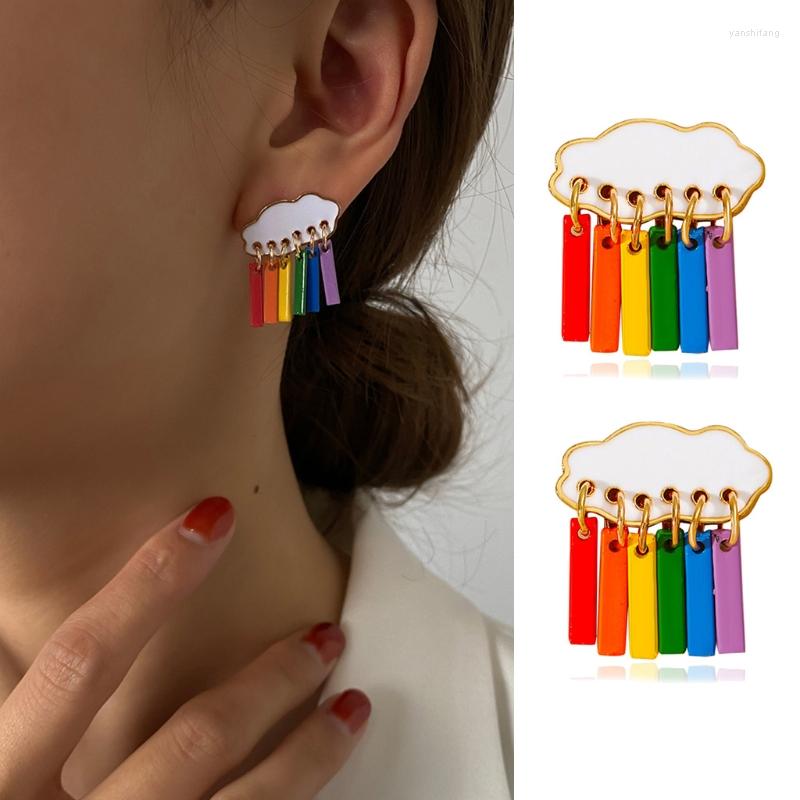 

Dangle Earrings Korea Simple Temperament Cute Cloud Raindrop Personality Color