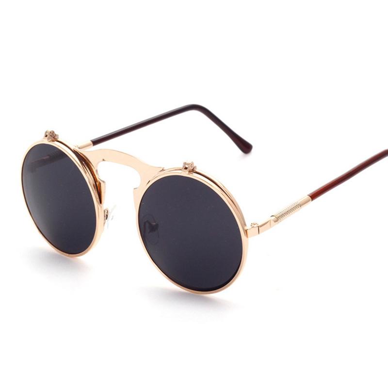 

Sunglasses Retro Punk Metal Men & Women Round Sunglass Steampunk Coating Glasses Vintage Gogg