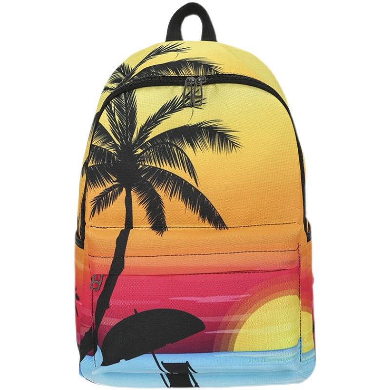 

Backpack Oxford Cloth Large Capacity Travel Fashion Printed Junior High School, Fig. 1