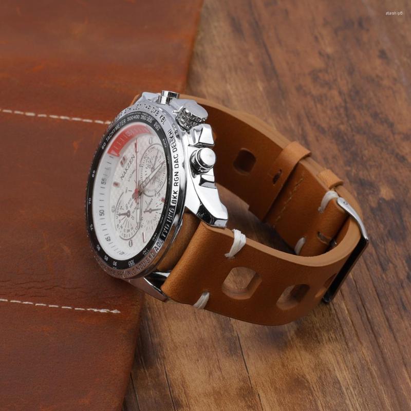 

Watch Bands Solid Color Watchband Genuine Leather Hand-stitching Vintage Strap For Men Watchbands 18mm 20mm 22mm 24mm