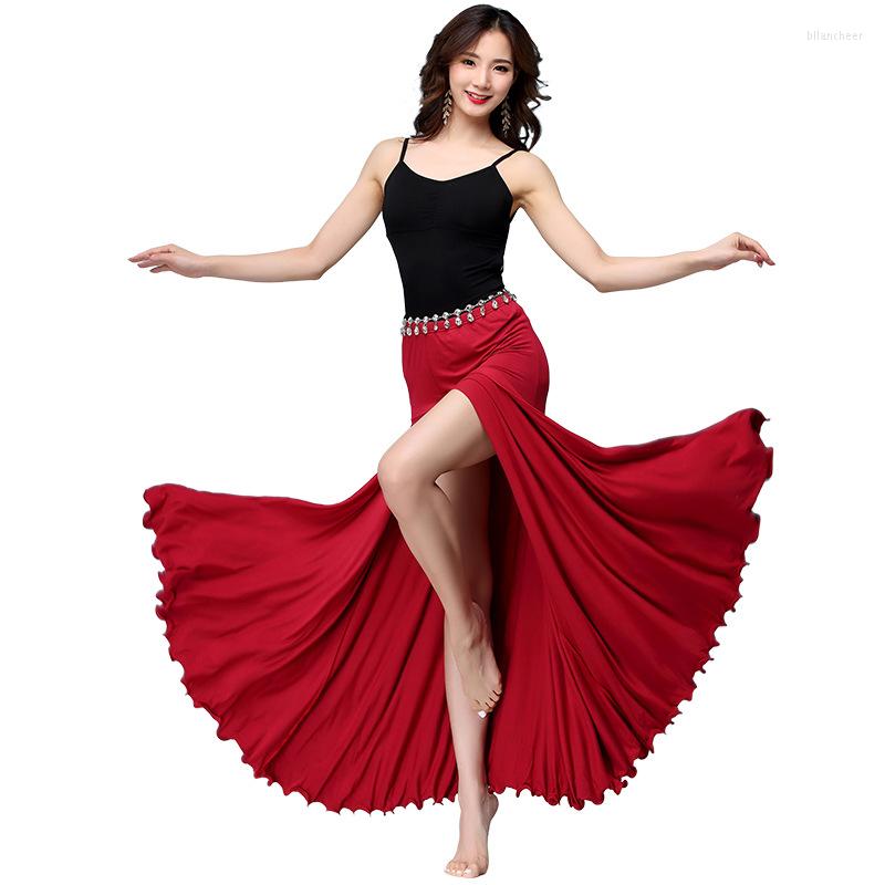 

Stage Wear Fashion Summer Dance Clothing Class Stretchy Modal Women Belly Costume 2pcs Top And Long Skirt, Design 2
