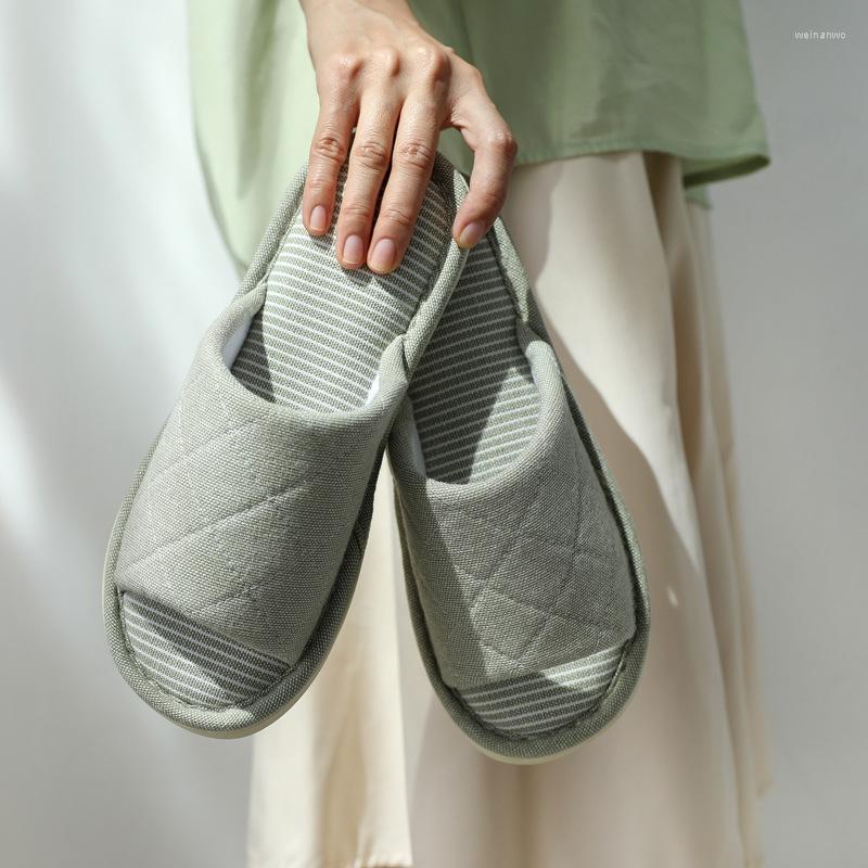 

Slippers Spring Autumn Simple House Women And Men Cotton Open Toe Soft Sole Ladies Floor Flat Shoes Indoor Bedroom Slides, Pink