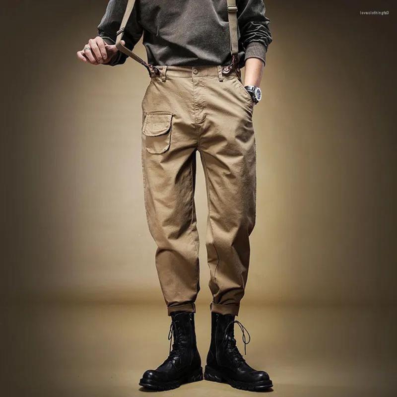 

Men's Pants Men Vintage Leisure Suspenders Jumpsuit Loose Straight Trousers Overalls Casual Cargo Streetwear Harajuku, Khaki