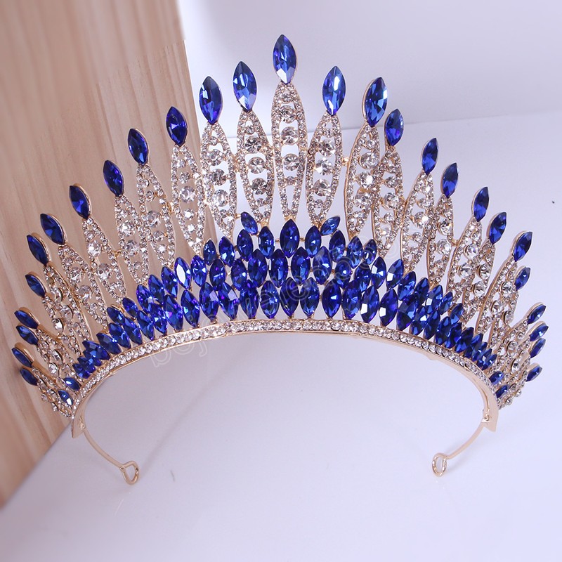 

Luxury Big Crystal Bridal Tiaras Crown Rhinestone Pageant Diadem Party Wedding Hair Accessories Headpieces Bijoux