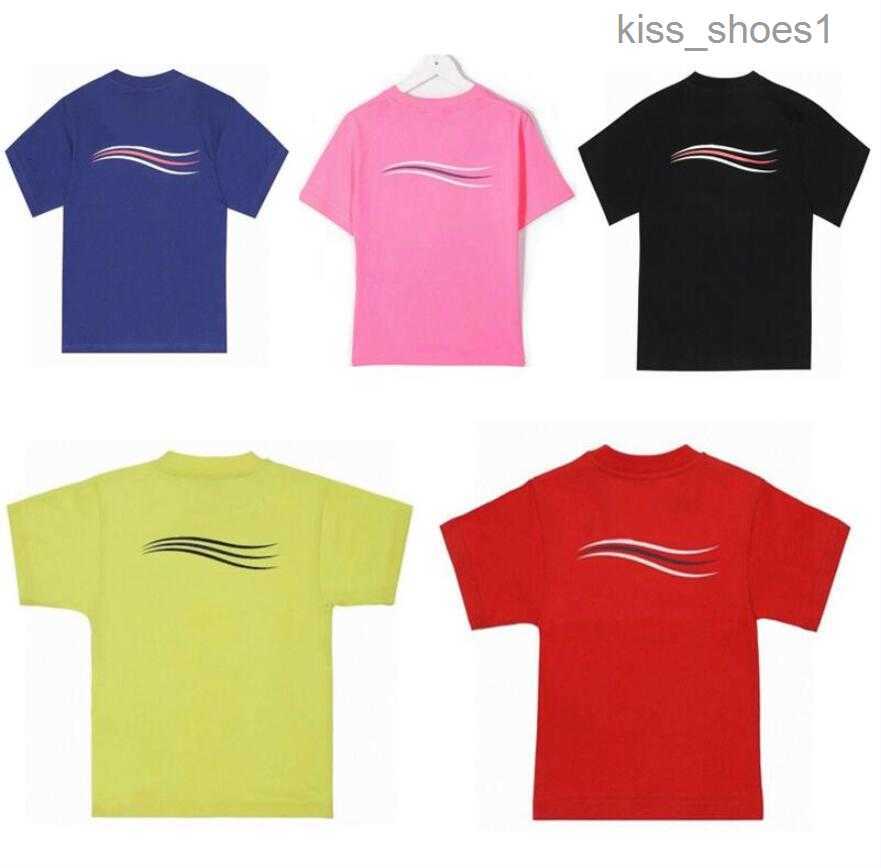 

Kids T shirts Summer Letter Printed Tops Tees Boys Girls Tshirts Baby Clothing With Wave Striped Chidlren Unisex 8 Colors Comfortable Casual, Yellow