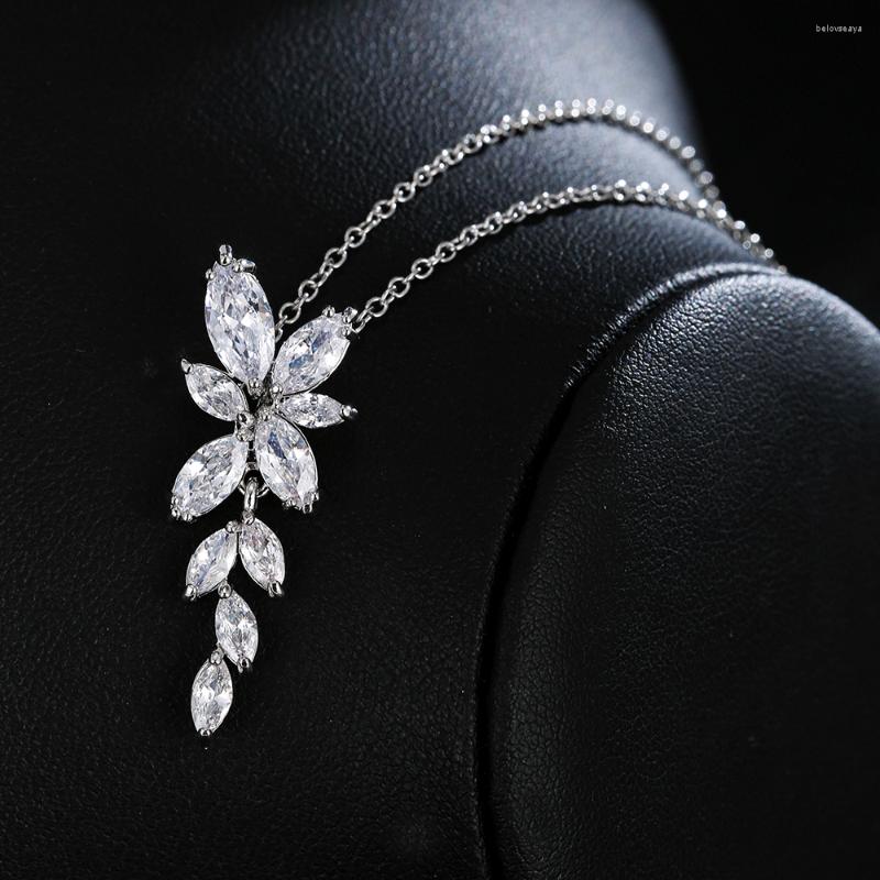 

Chains GMGYQ Fashion Simple Horse-eye Leaf Design Cubic Zirconia Chain Link Adjustable Necklaces For Women Daily Jewelry Gift