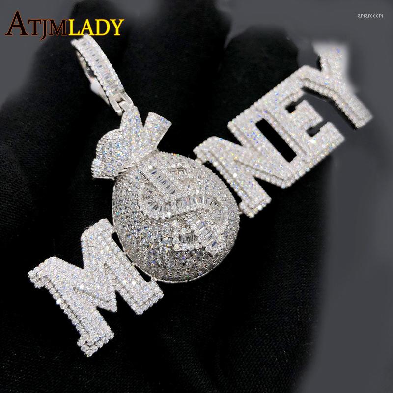 

Chains 2023 Dollar Design Money Letter Pendant Necklace Full Paved Bling 5A Cubic Zircon Iced Out Hip Hop Cool Jewelry For Men Women