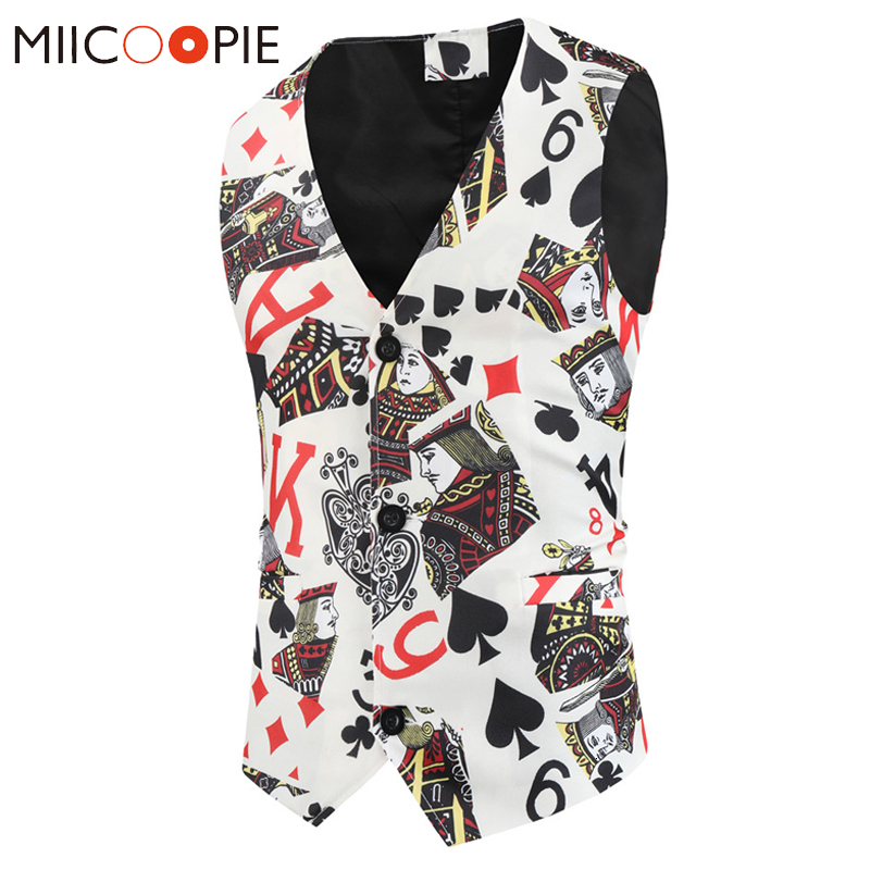 

Men's Vests Sleeveless Playing Cards Printed Chalecos Para Hombre Multi Pattern Slim Fit Tuxedo Suit Vest Men Casual V-Neck Waistcoat Jacket 230317, Mj411