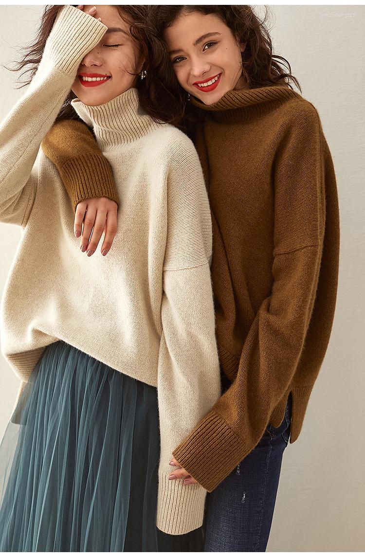 

Women's Sweaters 2023 Autumn And Winter Women's Cashmere Sweater Turtleneck Knitted Inner Pullover, Haze blue