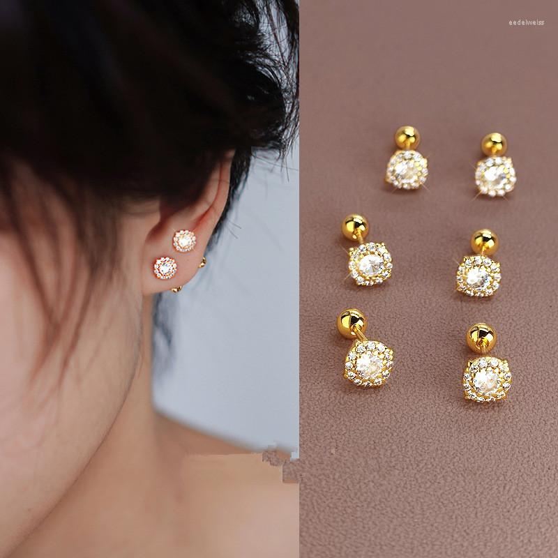 

Stud Earrings Prevent Allergy Clear Zircon Square Earring For Women Girls Wedding Party Birthday Gold Plated Jewelry Gift Eh675