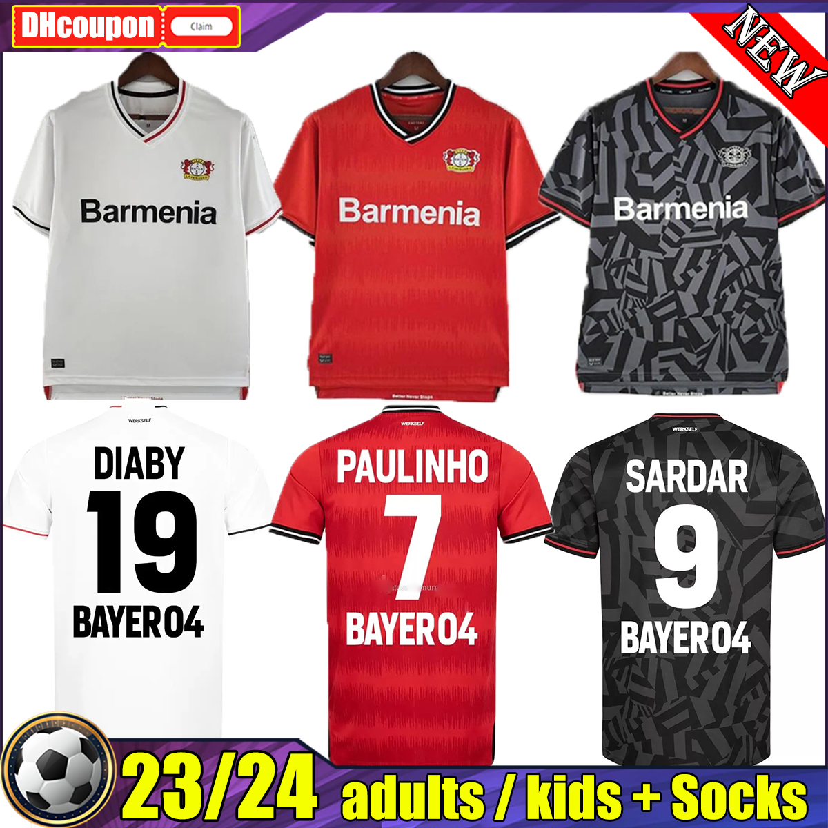 

2022 2023 DEMIRBAY Leverkusen Soccer Jerseys Bayer 04 Third Wirtz BAKKER BAILEY Football Shirt HOME CH Aranguiz Paulo Schick Camisetas Men Kids Kits top thai quality, 06