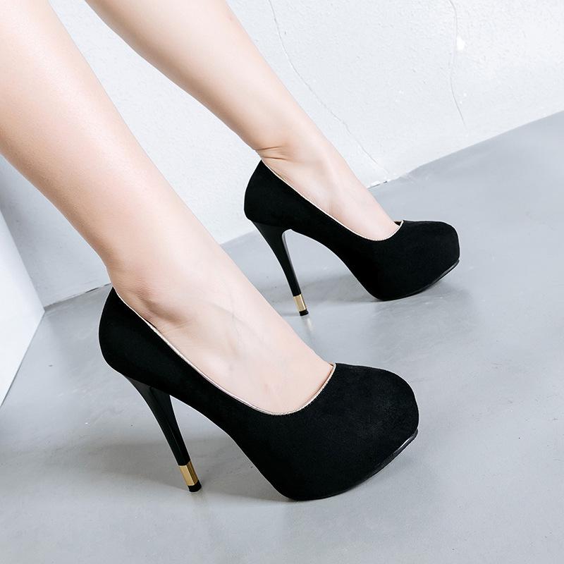 

Dress Shoes Sexy Pumps Wedding Women Fetish High Heel Stripper Flock 12 Cm Zapatos Mujer